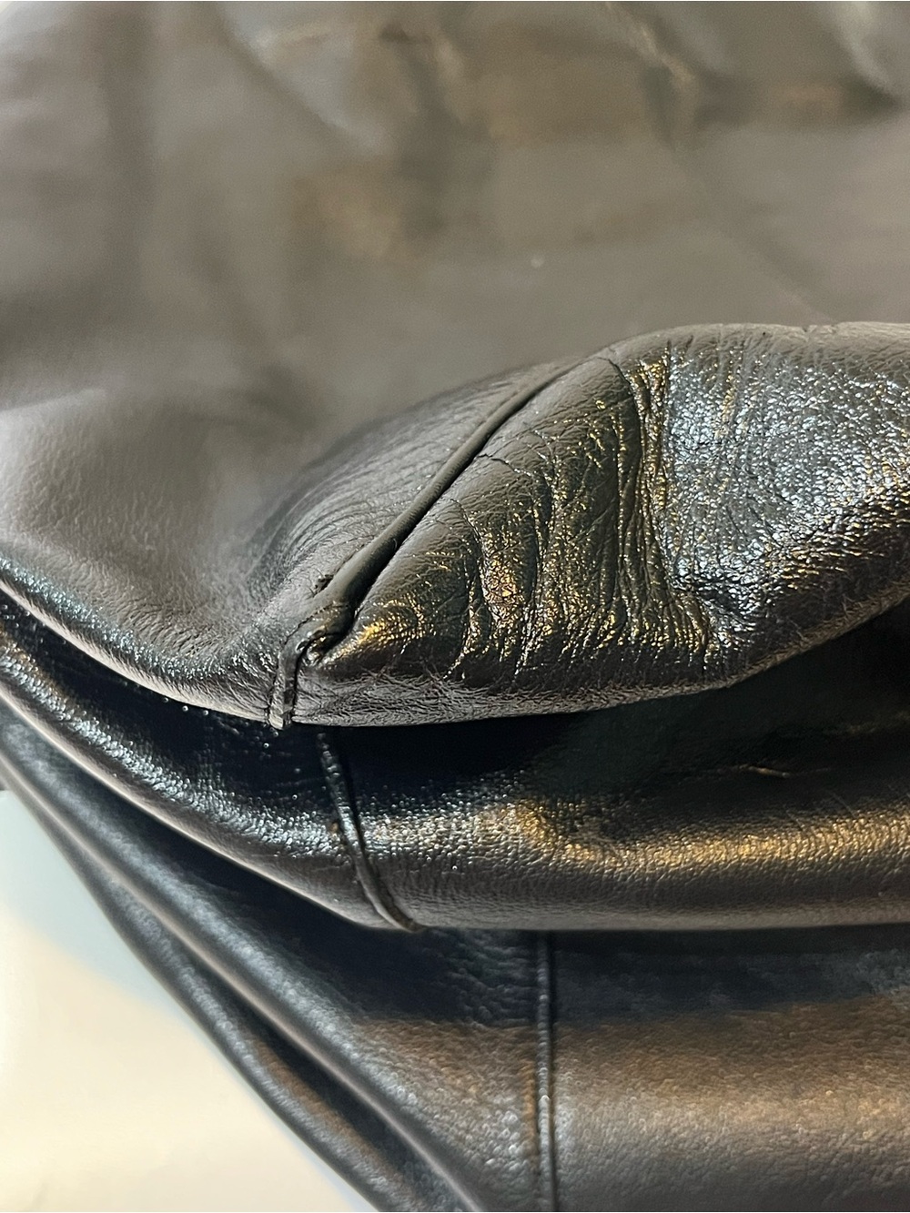 Vintage Céline Black Leather Oversized Slouchy Tote Bag 🇮🇹 - Picture 9 of 16
